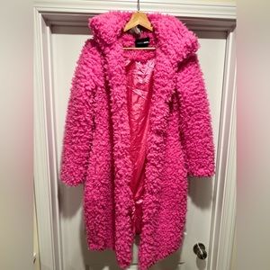 Hot Pink Fuzzy Coat